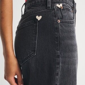 Abercrombie & Fitch Black High Rise Jeans with Heart Detail